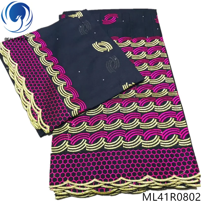 

BEAUTIFICAL nigerian cotton lace fabrics 2019 New embroidery swiss voile lace fabric 7yards african swiss lace fabric ML41R08