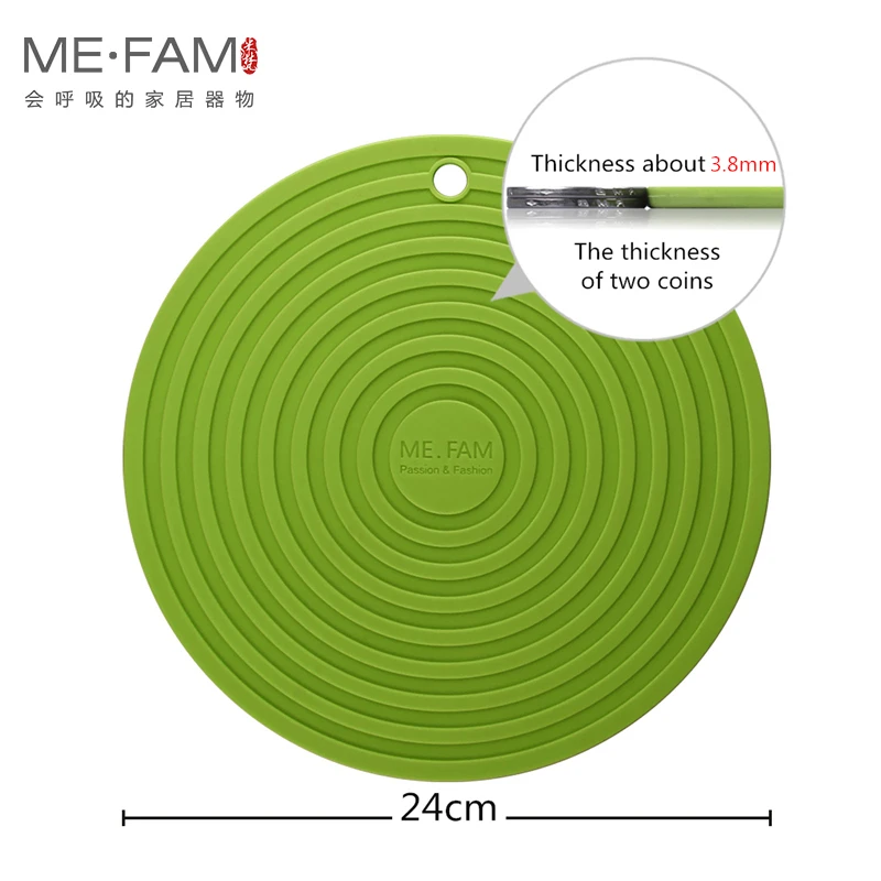 ME. FAM, большой размер, 24 см, рябь, силиконовый коврик, нескользящая, термостойкая Подставка под тарелку, подстилки для кафе, кухни, ресторана, офиса