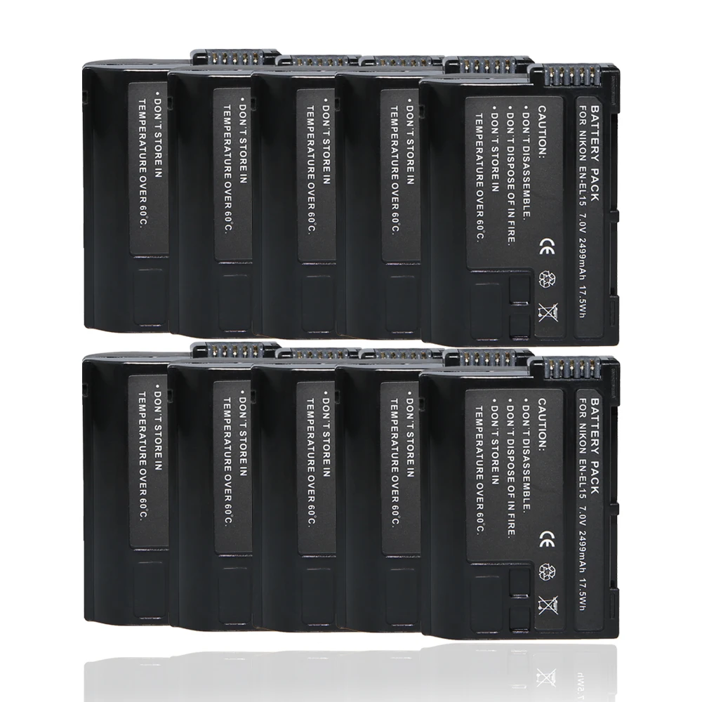 

Wholesale 10* Batteries EN-EL15 EN EL15 ENEL15 Battery pack For Nikon D600 D610 D600E D800 D800E D810 D7000 D7100 d750 V1 MH-25