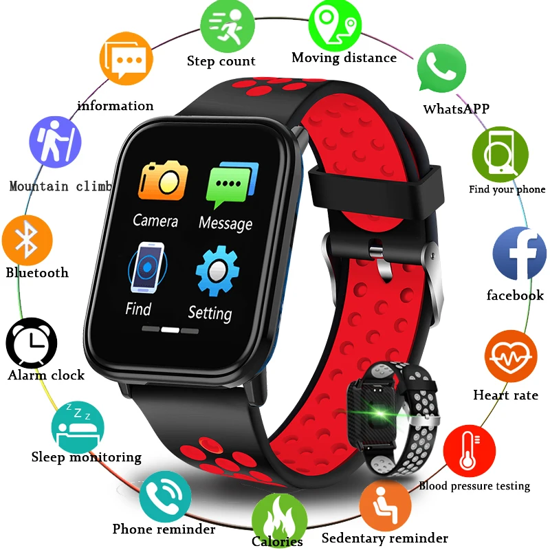 

2019 New Smart Bracelet Heart Rate Blood Pressure Monitor Fitness Tracker Smart Wristband Pedometer Full Screen Touch Smart Band