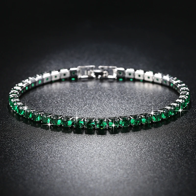 Новинка, модное с зеленым кристаллом браслет дружбы фенечки для женщин, серебряный цвет, Круглый циркониевый браслет, браслет, подарок - Окраска металла: Green