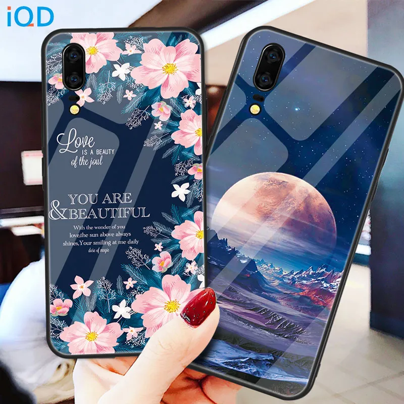 Чехол IQD из закаленного стекла чехол ТПУ для Huawei Mate P20 P30 Pro 20 10 Lite жесткий телефона