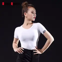 Best продавец латинский танец рубашки для дамы Белый Цвет модал латино показывая платья Для женщин индийский корейский Западный Бальные