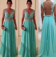 Lace V-neck Sheer Open Back Colorful Sexy Evening Dresses 2014 Party Evening Elegant Long Floor Length Gown vestidos de fiesta