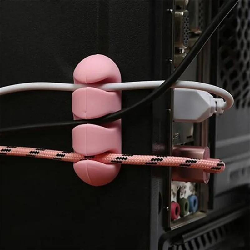 2pcs Self Stick Headphone Headset Wire Wrap Rack Organizer Cable