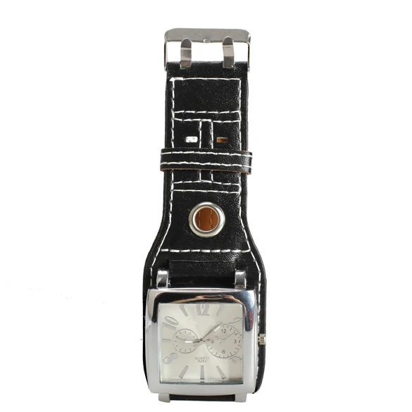 

Unique Black Unisex Watch Large Square Face Quartz Watch Cl;ock Leather Band Wrist Watch For Women Men Birthday Gift LL