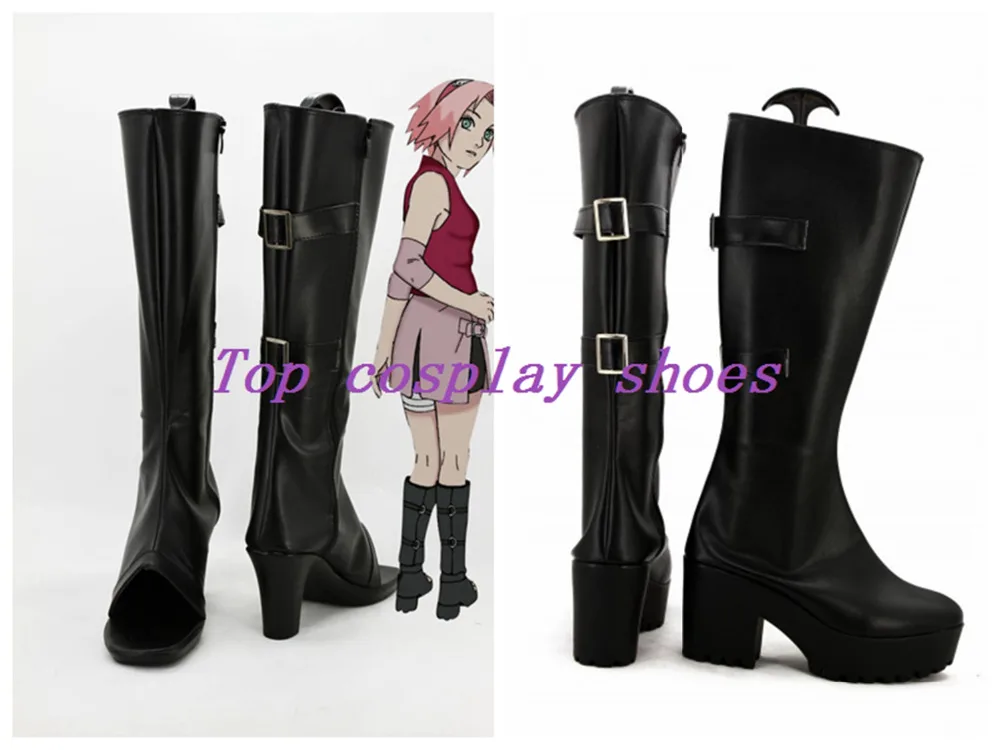 N aruto Haruno Sakura cosplay shoes costom made