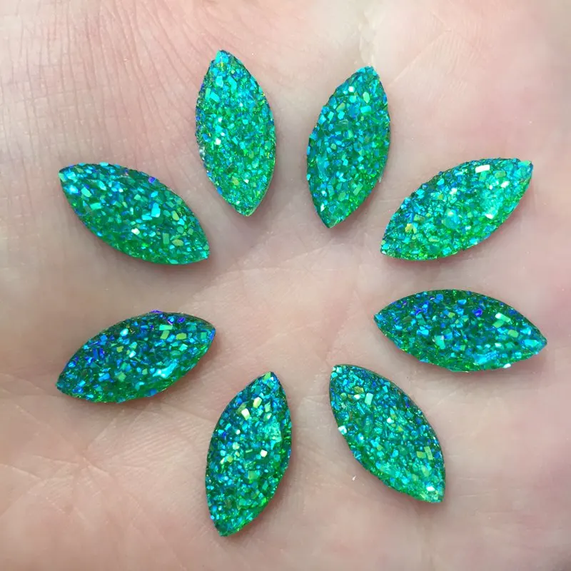 

DIY 200PCS 9mm*18mm AB Resin Bling Horse eye stone Flatback Scrapbooking craft making Wedding half beads D578*5