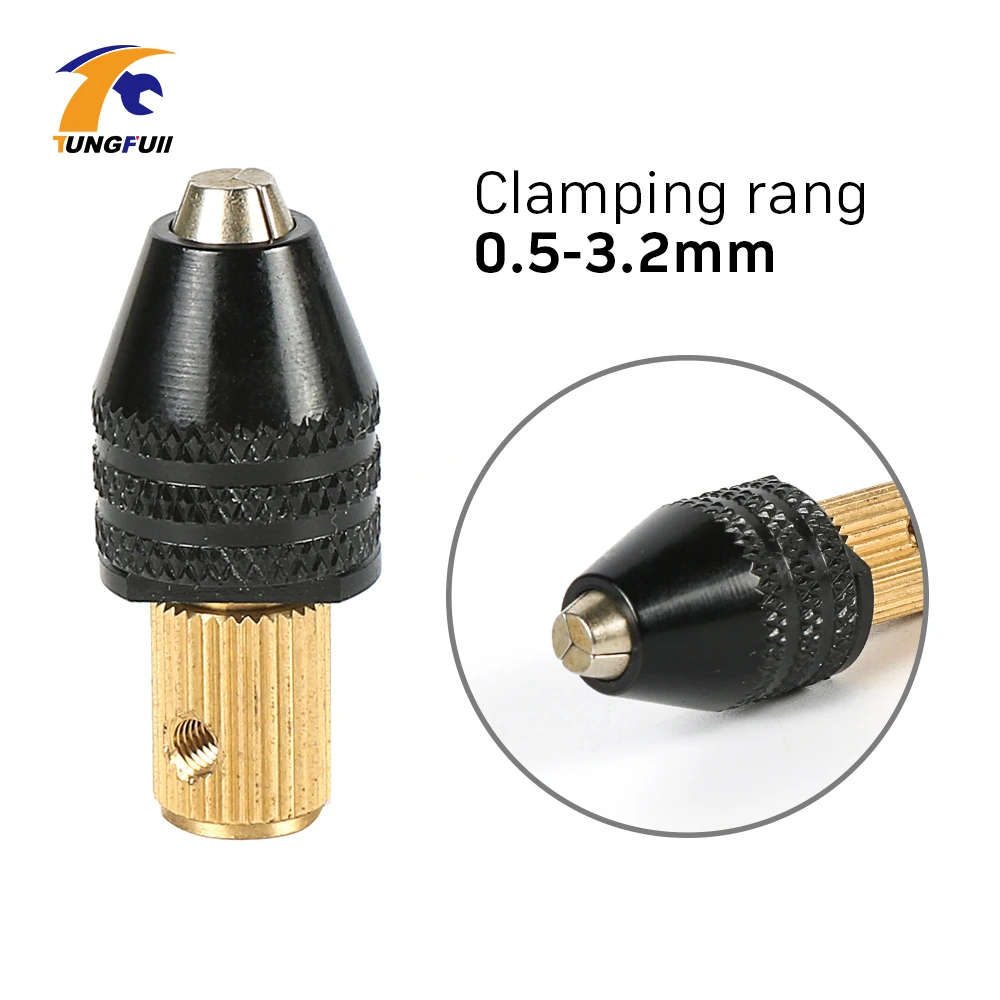 1 Set Electric Motor Shaft Mini Chuck Fixture Clamp 0.5mm-3.2mm 3.17mm Drill Bit