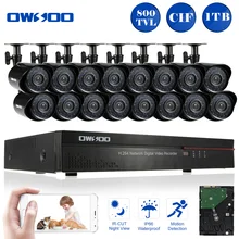 OWSOO 800TVL наружная камера безопасности Система Full CIF 16CH DVR HDMI P2P видео рекордер с 1 ТБ HDD 16 IR CUT Набор камеры видеонаблюдения