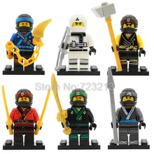 6 pçs/lote Ninja Figura Definir Kai/Cole/Jay/Lloyd/Nya/Zane Modelo de Blocos de Construção Tijolos brinquedos para As Crianças JR 929