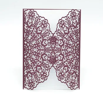 

wholesale laser cut lace flowers elegant wedding present for guests nepali marriage invitation card