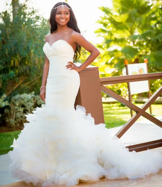boda africana de nigeria vestidos sirena cariño vestido de novia con