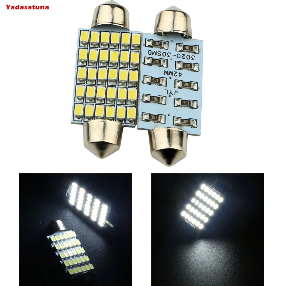 Комплект 10 ламп C5W Torpedo 30 SMD светодиоды светильник Smd светильники Super Branca 41 мм 42 DC 12 В