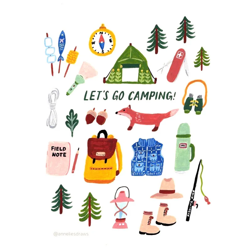 

2 PCS Korean Lapices Kawaii Go Camping DIY Scrapbook Notebook Paper Stickers Books Planner Sticker School Office Supplies