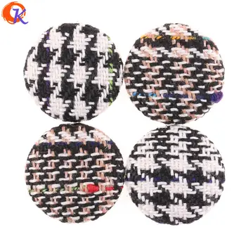 

Cordial Design 26MM 100Pcs Jewelry Accessories/DIY/Hand Made/Grid Fabric Effect/Button Shape/Jewelry Decoration/Earring Findings