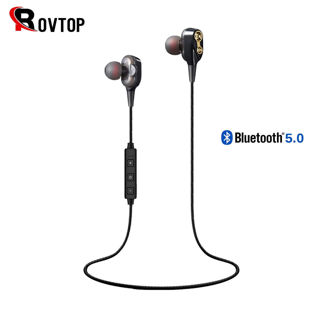 Беспроводные Bluetooth 5 0 наушники Rovtop двойные динамические гибридные