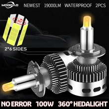 2 предмета в комплекте 12 боковых 19000LM CSP H11 H7 Canbus автомобильные фары H8 H1 HB3 9005 9006 3D 360 градусов без ошибок светодиодный лампы Автомобильный противотуманный свет лампы 12V