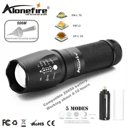 AloneFire фонарик X800 Cree XM-L T6 L2 U3 светодиодный linterna увеличить путешествия Lanterna Отдых на природе zaklamp факел лампы 18650 26650 Батарея