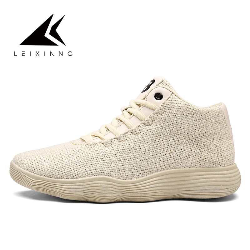 White Black Basketball Shoes Men Breathable High Top Sneakers Outdoor