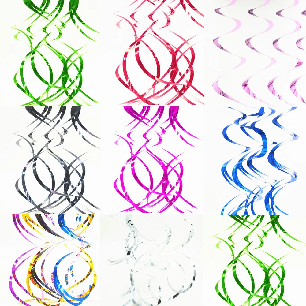 

6Pcs Happy Birthday DIY Decorative New Ceiling Hanging Swirl for Baby Shower Wedding Halloween Birthday Party Decoration