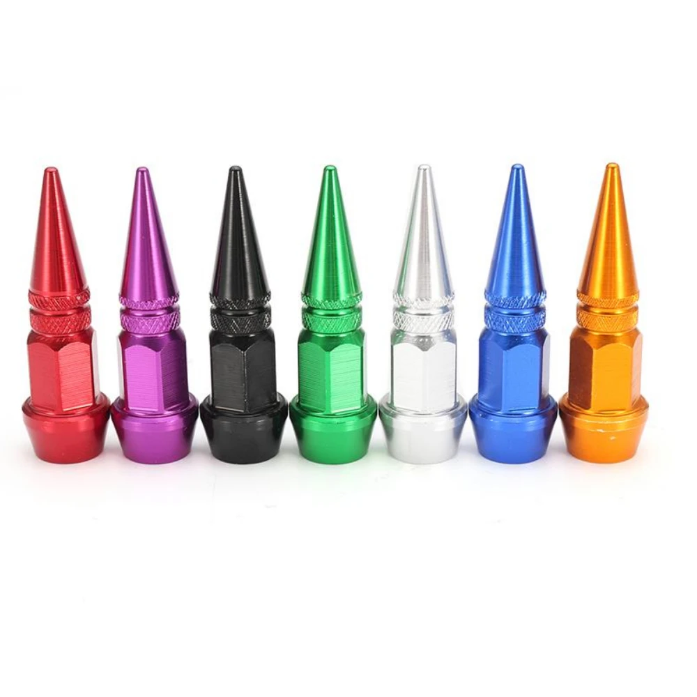 

4Pcs Car Tire Accessories Dust-proof Cone Shape Wheels Valve Stems Caps for Volkswagen Renault Peugeot Citroen Audi A1 BMW X1 X3