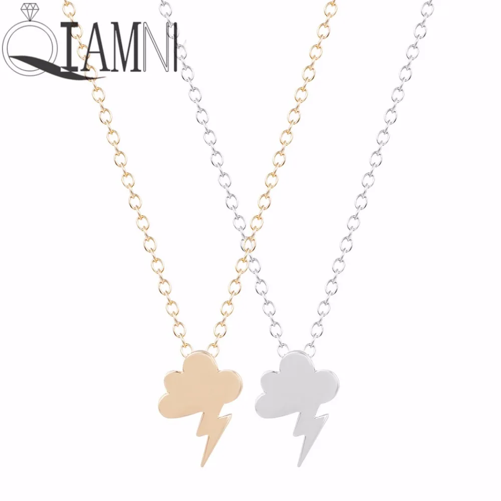 

QIAMNI Storm Little Cloud Lightning Chocker Necklace Pendant Collares Jewelry Minimalist Birthday Party Gift for Girls Women