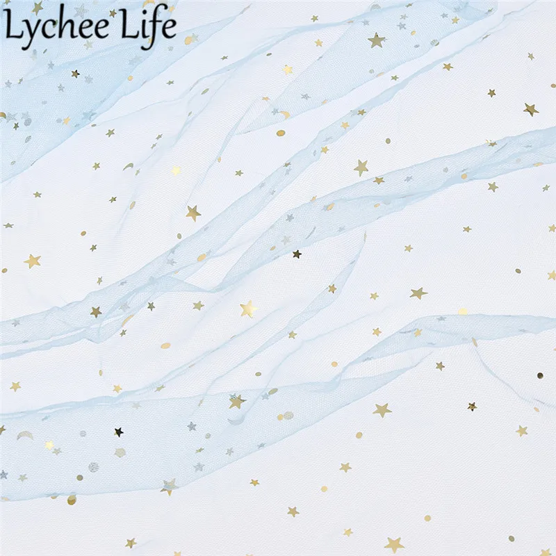 Lychee Life Star Moon марлевая ткань 150 см цветная сетчатая кружевная ткань сделай сам ручная работа швейная одежда аксессуары для свадебного платья