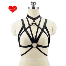 Женское черное нижнее белье с уплотнительным кольцом, сексуальный бандаж, бюстгальтер, 90's белье без чашек, регулируемые подвязки эластичные, жгуты