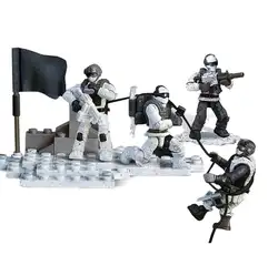 Современные Военные 1:36 весы Снежный Леопард Commando пересечение Снежной Горы Мега строительный блок армейские фигурки Кирпичи Игрушки
