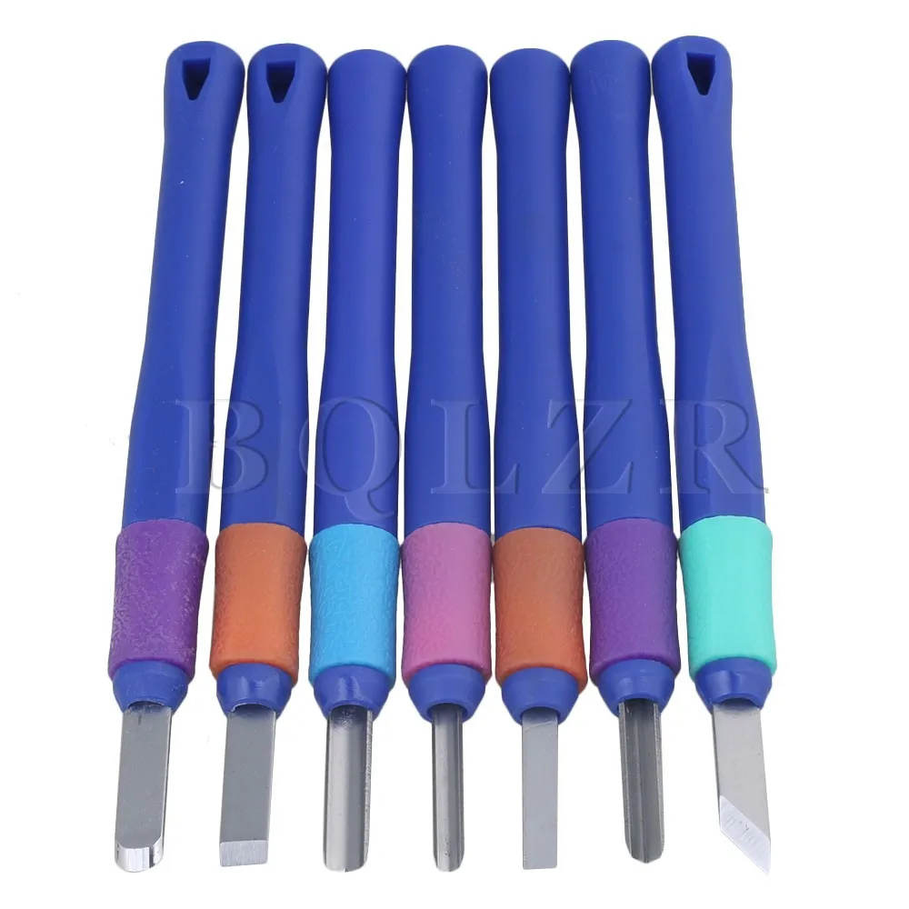 BQLZR 7 x Plastic Handle 140mm Wood Carving Hand Chisel Set Woodworking
