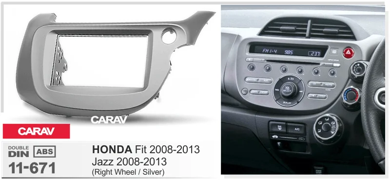 CARAV 11-671 Высокое качество автомобильная рамка радио фасции для HONDA Fit, Jazz 2008-2013(правое колесо