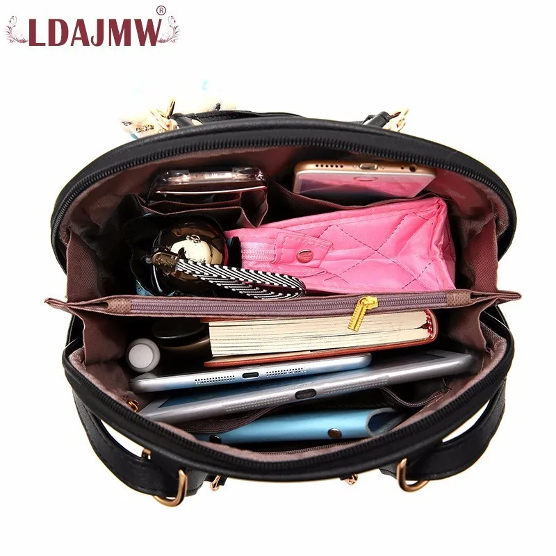 LDAJMW Новое поступление женские рюкзаки однотонный модный кожаный рюкзак на
