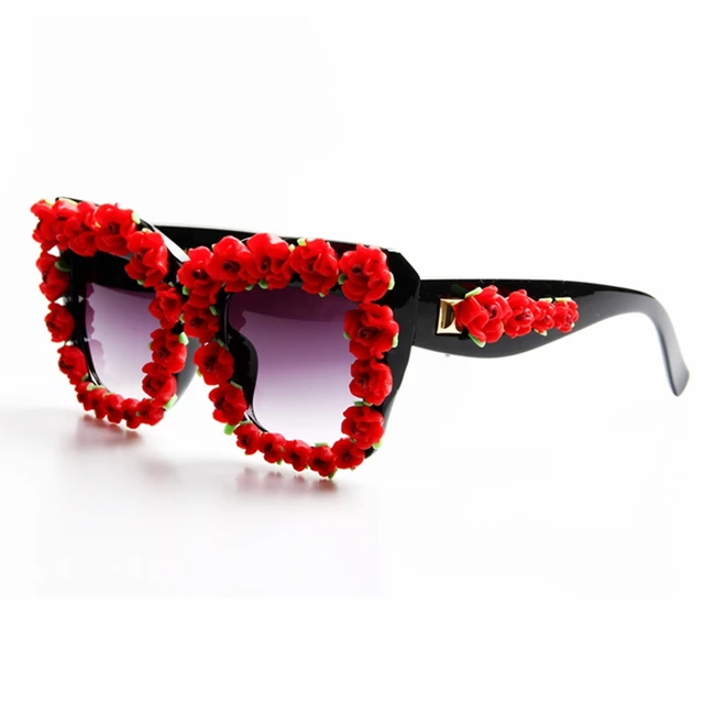 Cheap Brand Designer 2017 Sunglasses Women Red Flower Baroque Style Luxury Sunglasses For Ladies Beach Summer Eyewear Cheap Brand Designer 2017 Sunglasses Women Red Flower Baroque Style Luxury Sunglasses For Ladies Beach Summer Eyewear