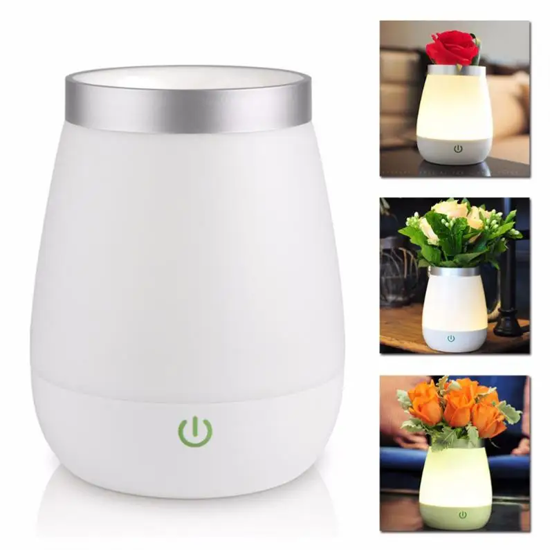 2017 Rechargeable LED Vase Lamp 3 Modes Warm White Night Light Touch Control Bed Desk Lamp