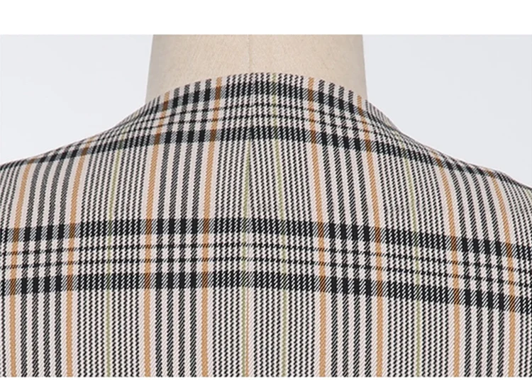 Suit women's suit vest nine pants three sets of 2018 Korean version of the new retro women's plaid double-breasted professional