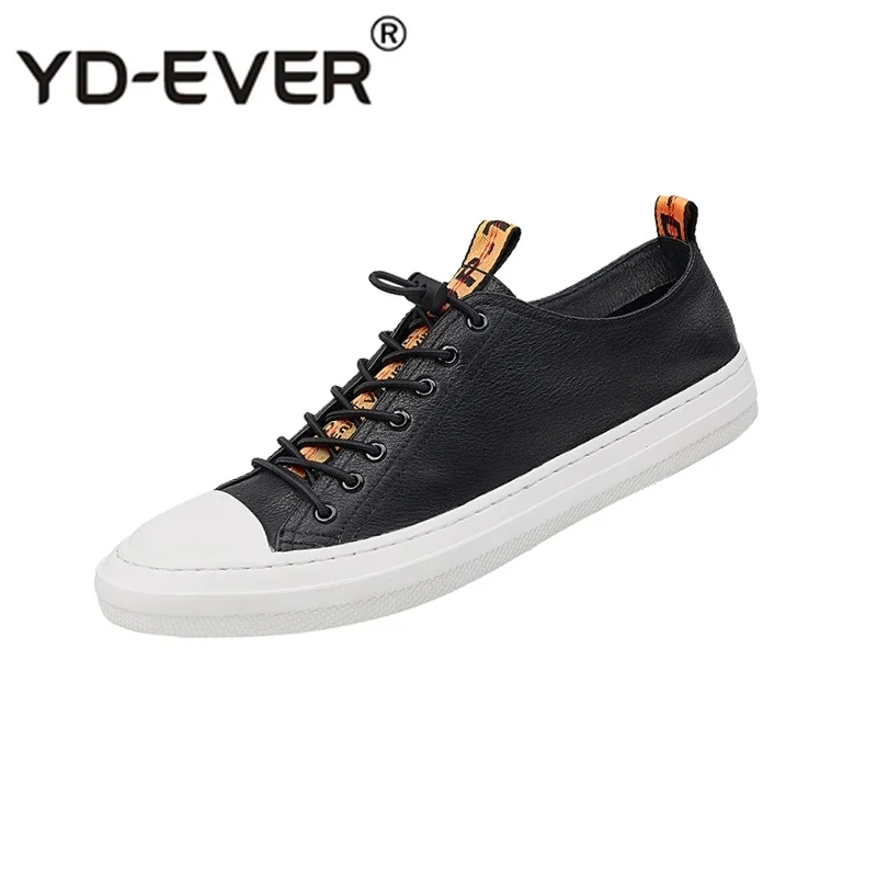 

Fashion Real Leather Trainers Runway Luxury Men Italy Casual Shoes Skate Genuine Black And White Brand Sneakers Spring Lace Up