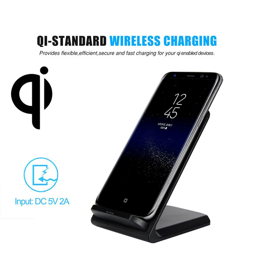 Fast Wireless Charger 2 Coils QI Wireless Charging Stand