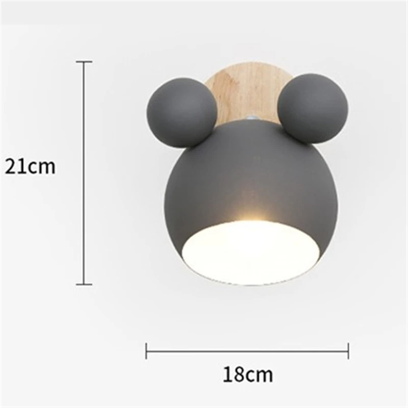 Nordic Микки настенный светильник детская комната кабинет ночник для спальни современный Прекрасный Деревянный настенные светильники