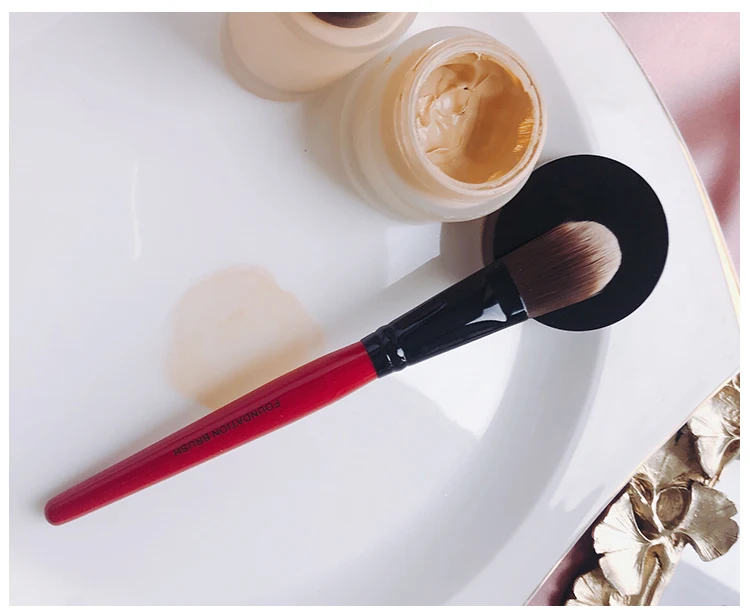 

SM-SERIES Foundation Brush Double Ended Smudger Makeup Brush Shimmer Matte Eyeshadow Red Handle Dual-ended EXpose Horse /Goat