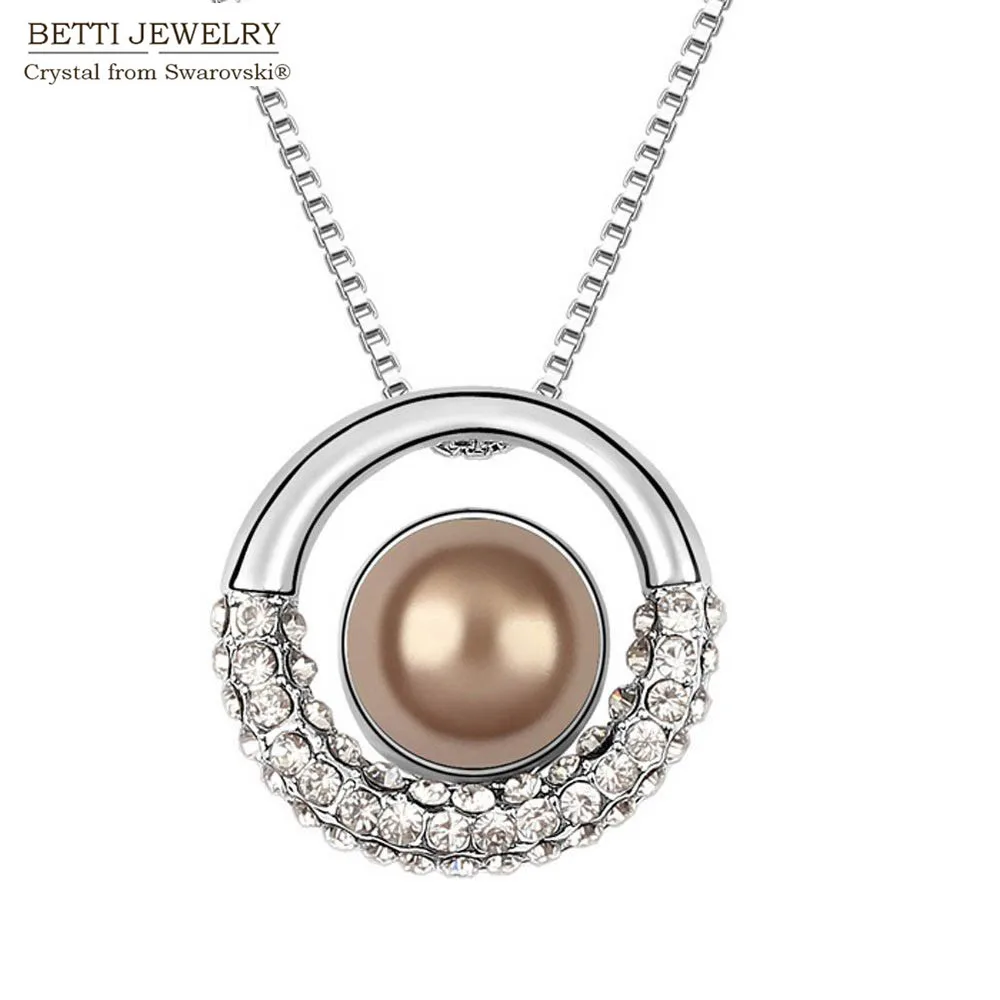 

2016 gift for girlfriend charming pearl pendant necklace Rhinestone necklace With Genuine Crystals from SWAROVSKI Bijoux
