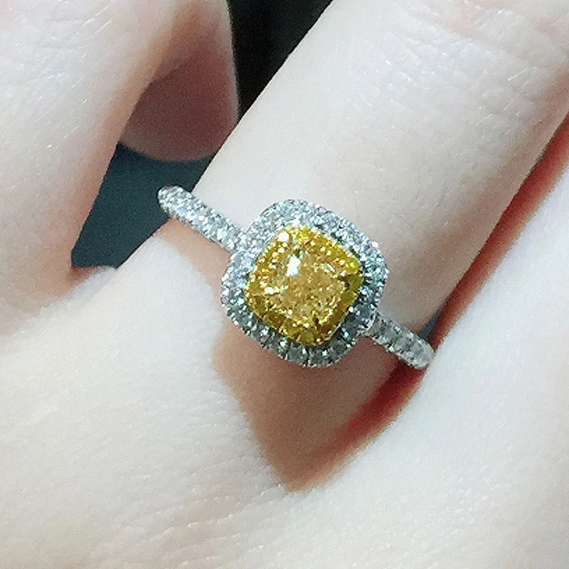 18 К 750Au желтое золото муассанит кольцо с бриллиантом DF цвет Лаборатория алмаз обручальное кольцо для женщин