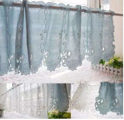 

Hollow embroidered coffee curtain, garden, Korean half curtain, short curtain, partition curtain