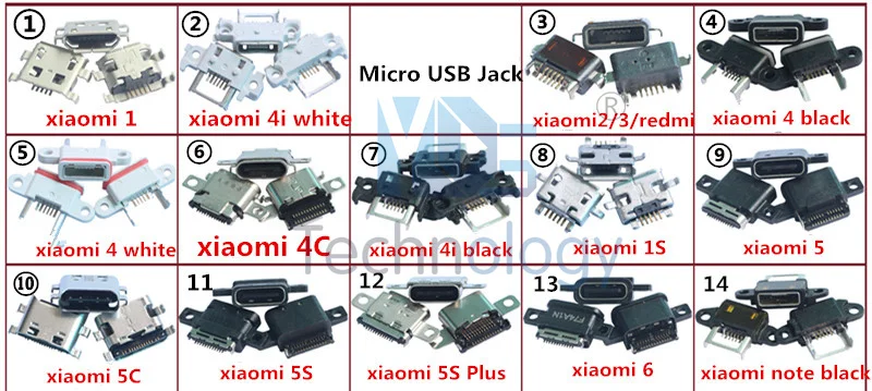 Новый зарядный порт для XiaoMi 1 2 3 4 5 6 1S 4i 4C 5C 5S Plus микро USB разъем зарядки питания