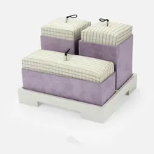 BX013 3 uds vintage púrpura cuebe tejido de alto grado caja de almacenamiento de joyería