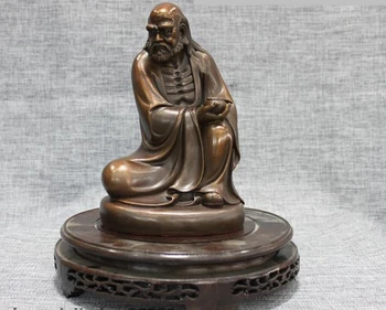 

bi001986 China Buddhism Pure Red Bronze Damo Ancestors Bodhidharma Dharma Buddha Statue