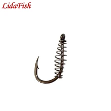 10 шт./лот из высокоуглеродистой стали пружинный крючок колючий Вертлюг, карп джиг рыболовные крючки с отверстием для рыболовных снастей P30