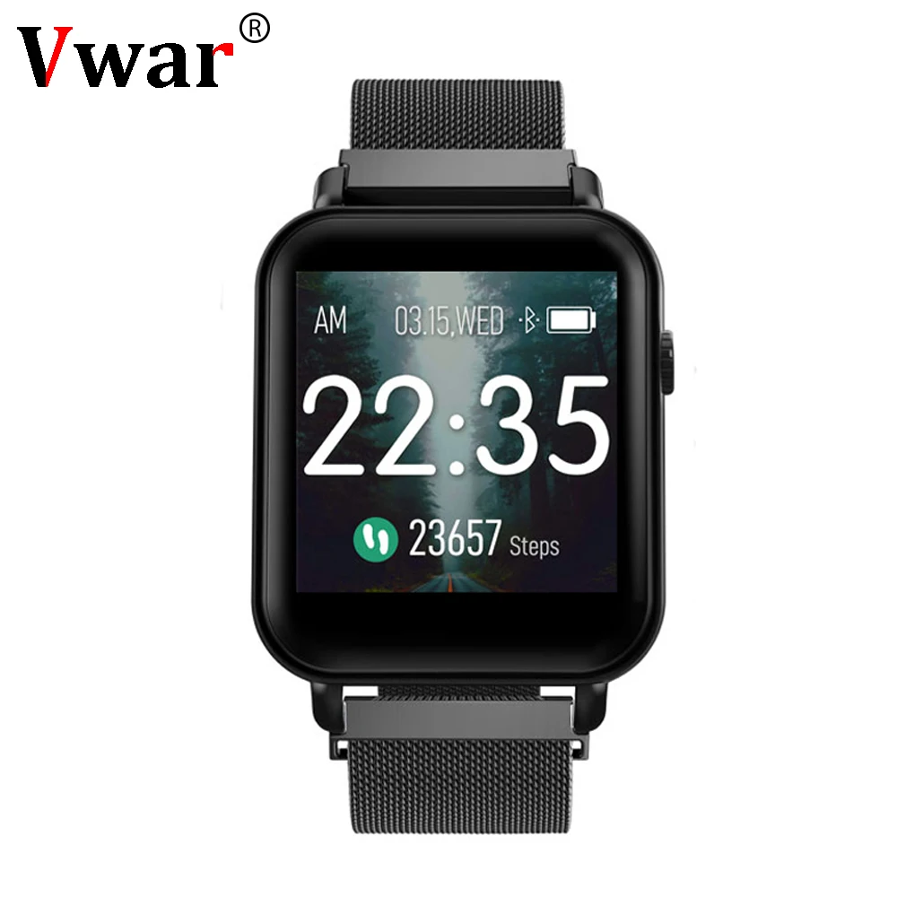 Vwar V66 Smart Watch Waterproof Dynamic Blood Oxygen Pressure Pedometer Fitness Tracker Heart Rate Mens Women Smartwatch smat