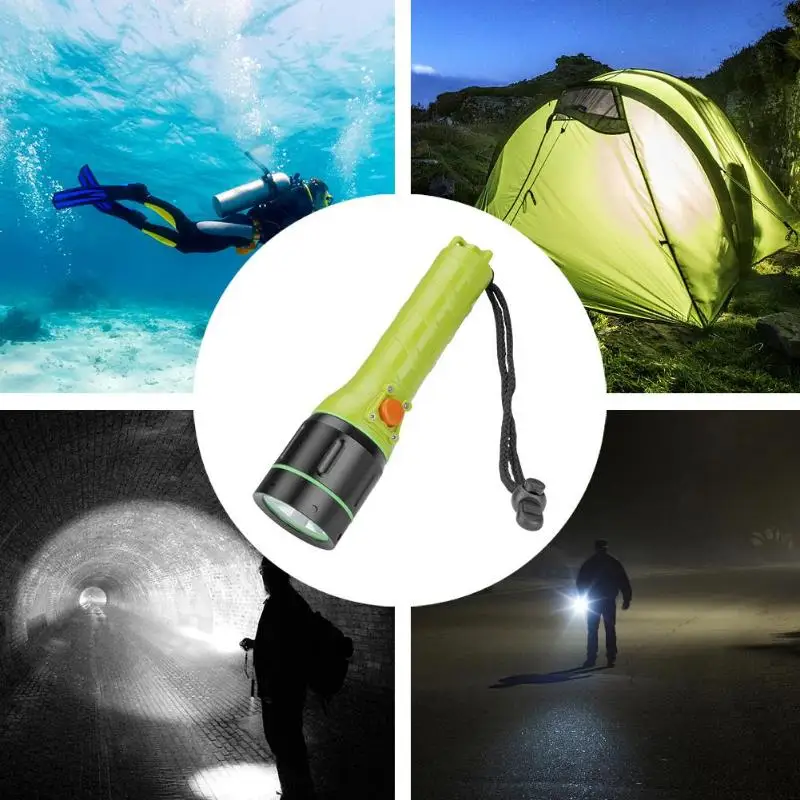 

T6 LED Waterproof Outdoor Diving Flashlight Portable Lamp Underwater 50-60m Lantern Torch Linterna El Feneri Light Accessories