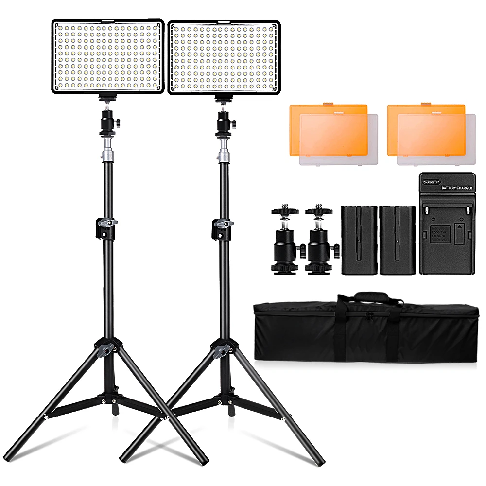 travor kit de luz led para video 2 en 1 tl 160 con soporte de luz de 78 pulgadas panel de luz de video para camara de video led 3200k 5500k con